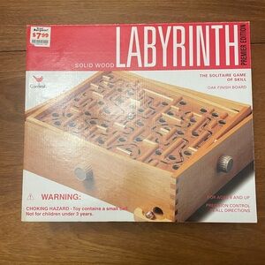 Solid Wood Labyrinth Game - Brown